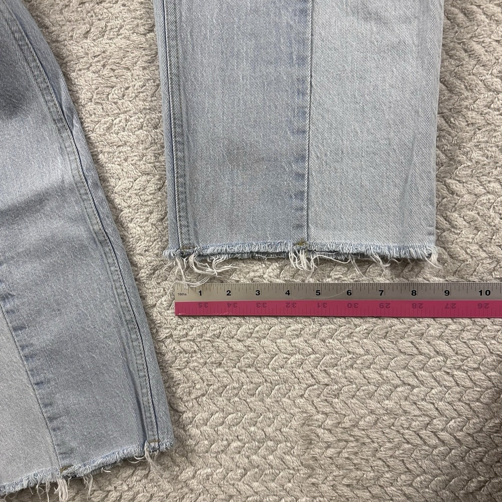 Abercrombie & Fitch The 90's Straight Ultra High Rise Jeans 33/16 Panel Frayed - Picture 7 of 13